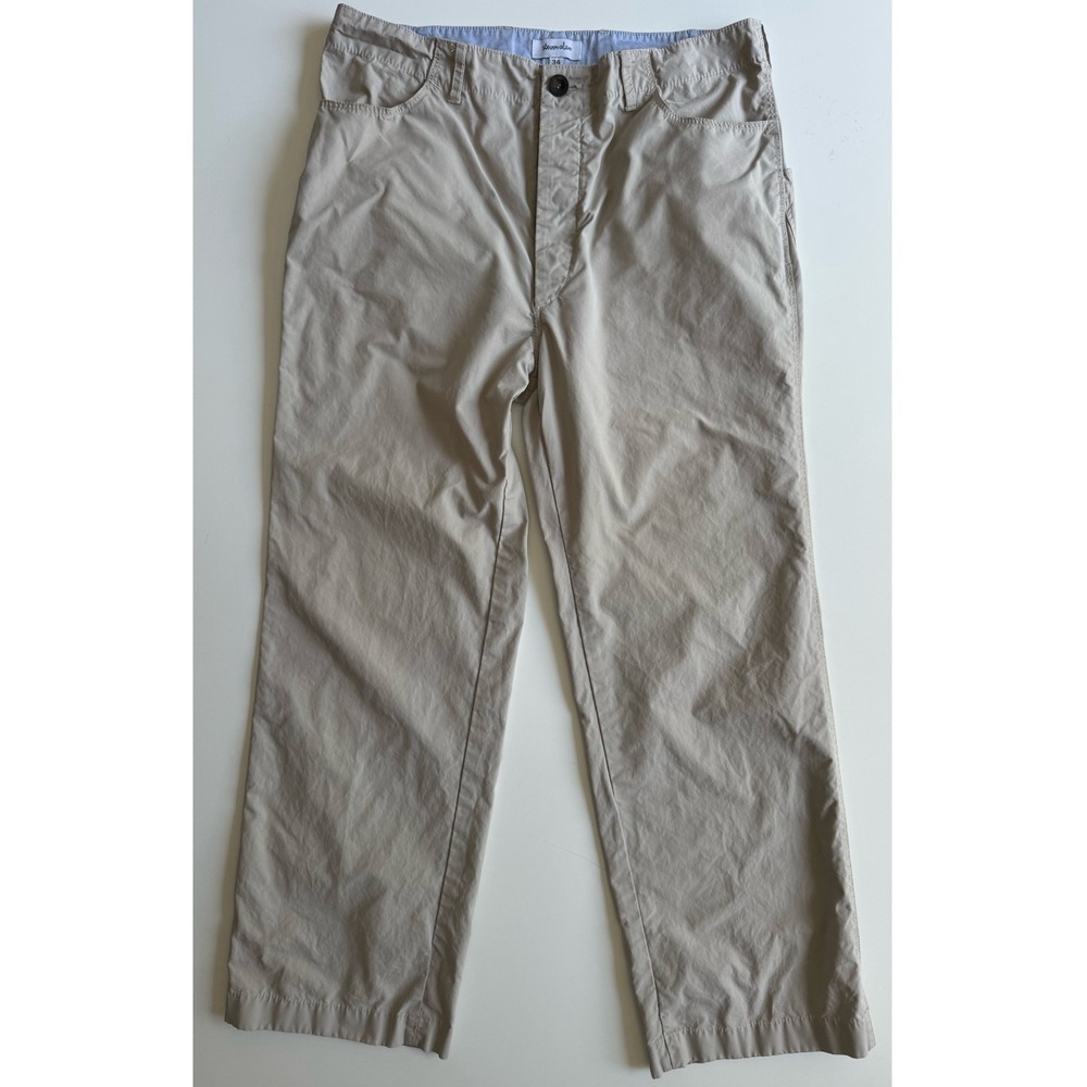 STEVEN ALAN Button Fly Straight Leg Chino Pants Mens 34x29‎ Beige Made in USA